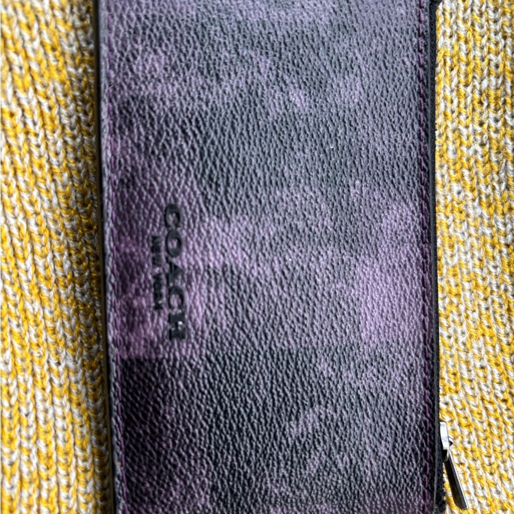 Coach Purple Marbled Leather Zip Wallet